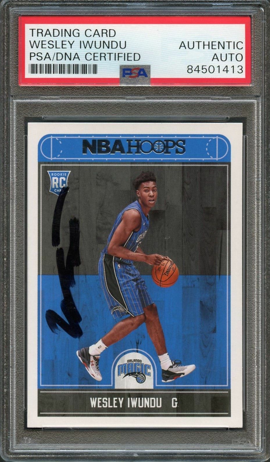 2017-18 NBA Hoops Base #283 Wesley Wes Iwundu Signed Card AUTO PSA/DNA Slabbed R