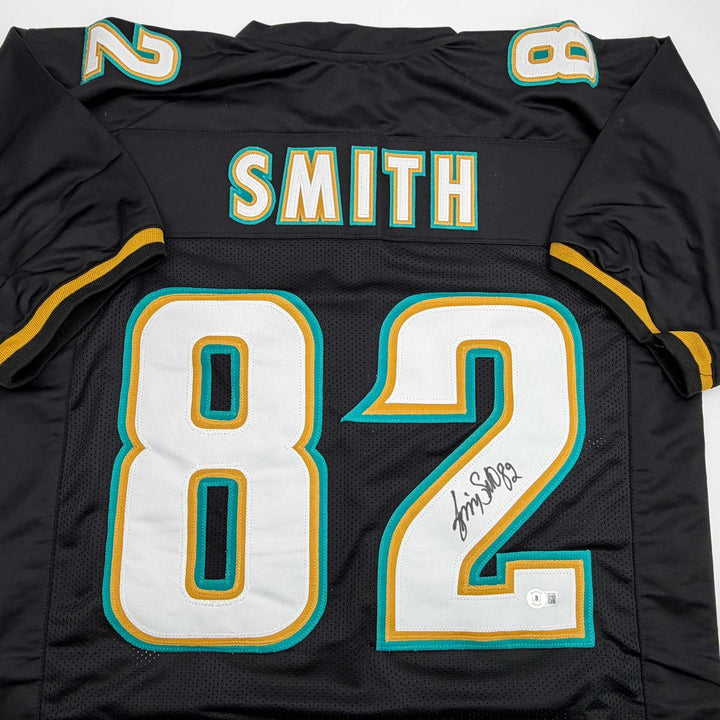 Autographed/Signed Jimmy Smith Jacksonville Black Jersey Beckett COA