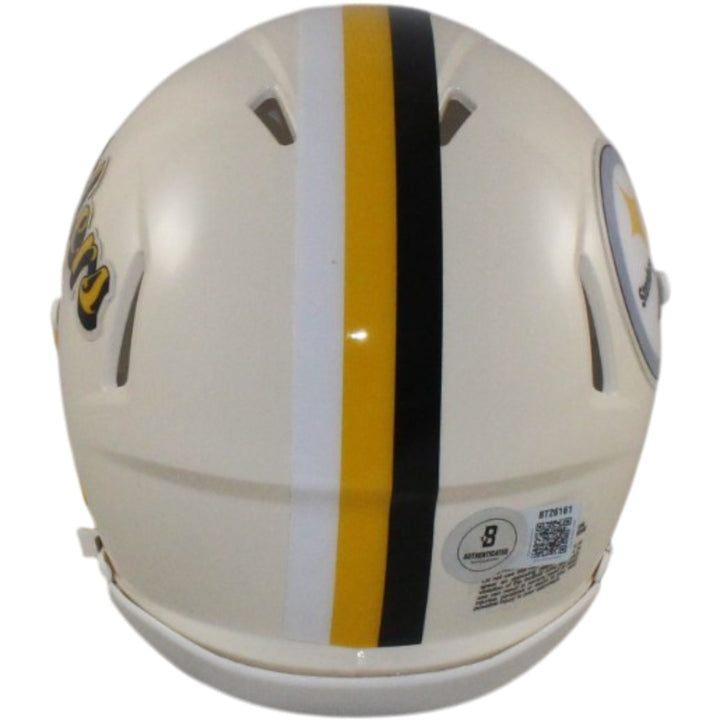 Troy Polamalu Autographed Pittsburgh Steelers Retro Mini Helmet Beckett 56182