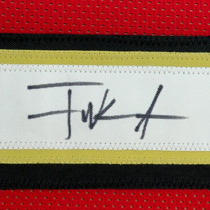 FRAMED Autographed/Signed FRANK GORE 33x42 San Francisco Red Jersey Beckett COA