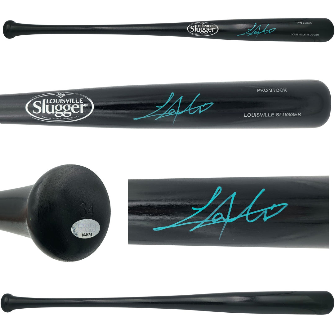 Lazaro Montes Signed Black Louisville Slugger Pro Stock Bat Mariners MCS Holo