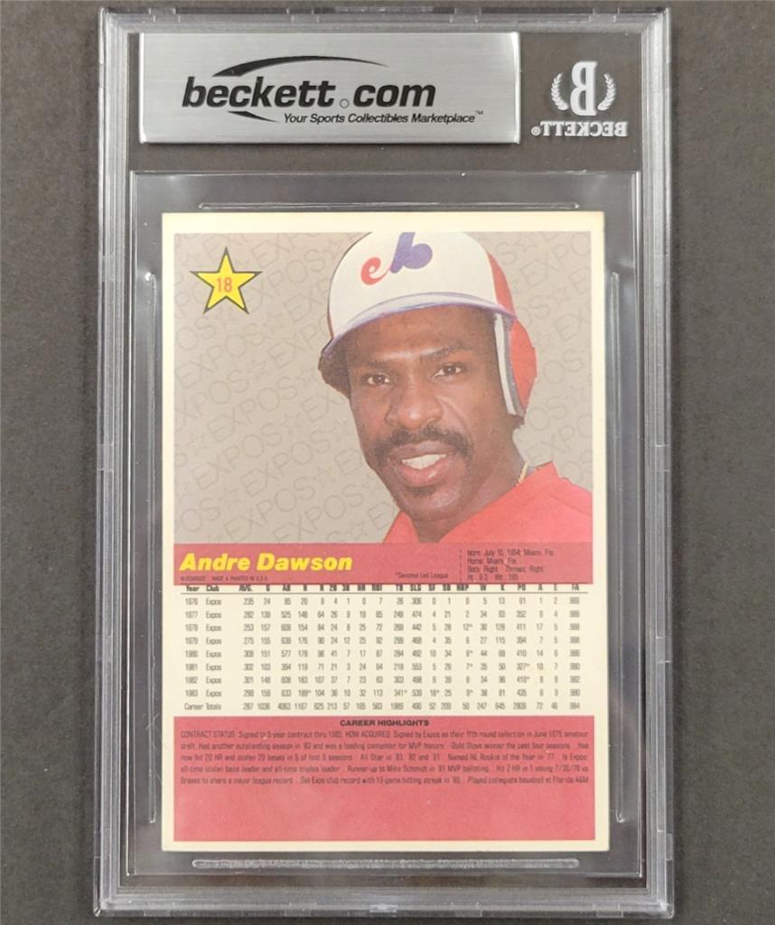 1984 Donruss Action All-Stars #18 Andre Dawson signed card autograph Beckett BAS