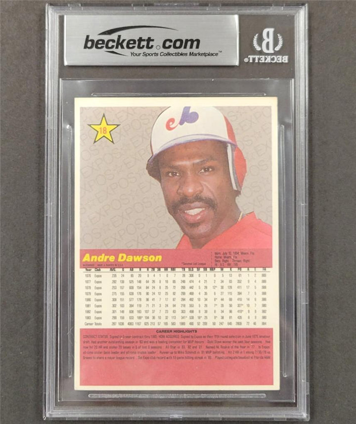 1984 Donruss Action All-Stars #18 Andre Dawson signed card autograph Beckett BAS