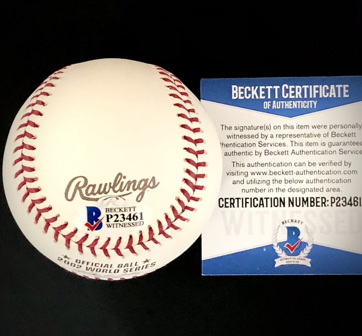 Adam Kennedy "WS Champ" Angels 2002 signed World Series Baseball BAS COA Beckett