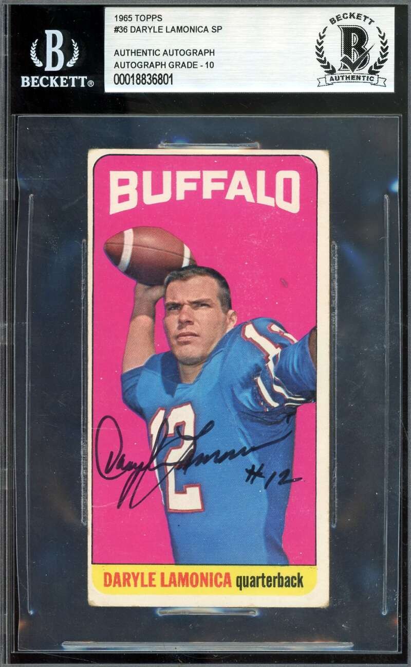 Daryle Lamonica Gem Mint 10 Beckett BAS Signed 1965 Topps SP Autograph