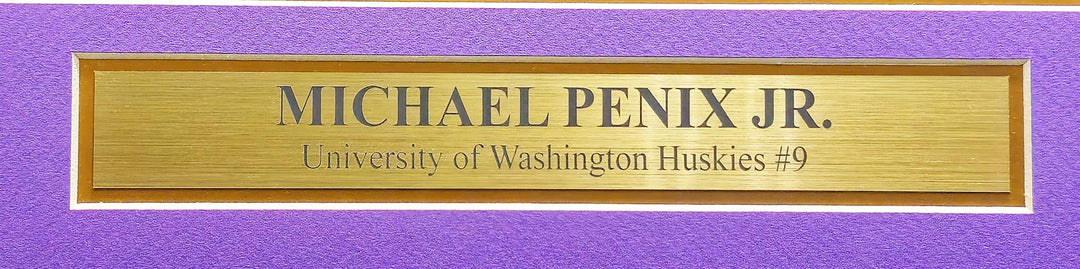 Washington Huskies Michael Penix Jr. Signed Framed White Jersey BAS Witness