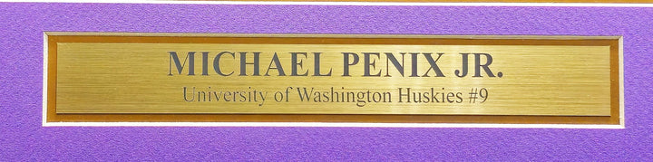 Washington Huskies Michael Penix Jr. Signed Framed White Jersey BAS Witness