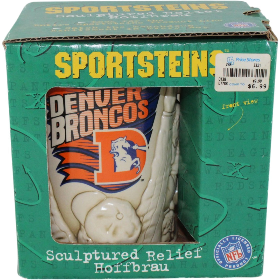 Denver Broncos Sportsteins Sculptured Relief Hoffbrau Ceramic Mug  55502