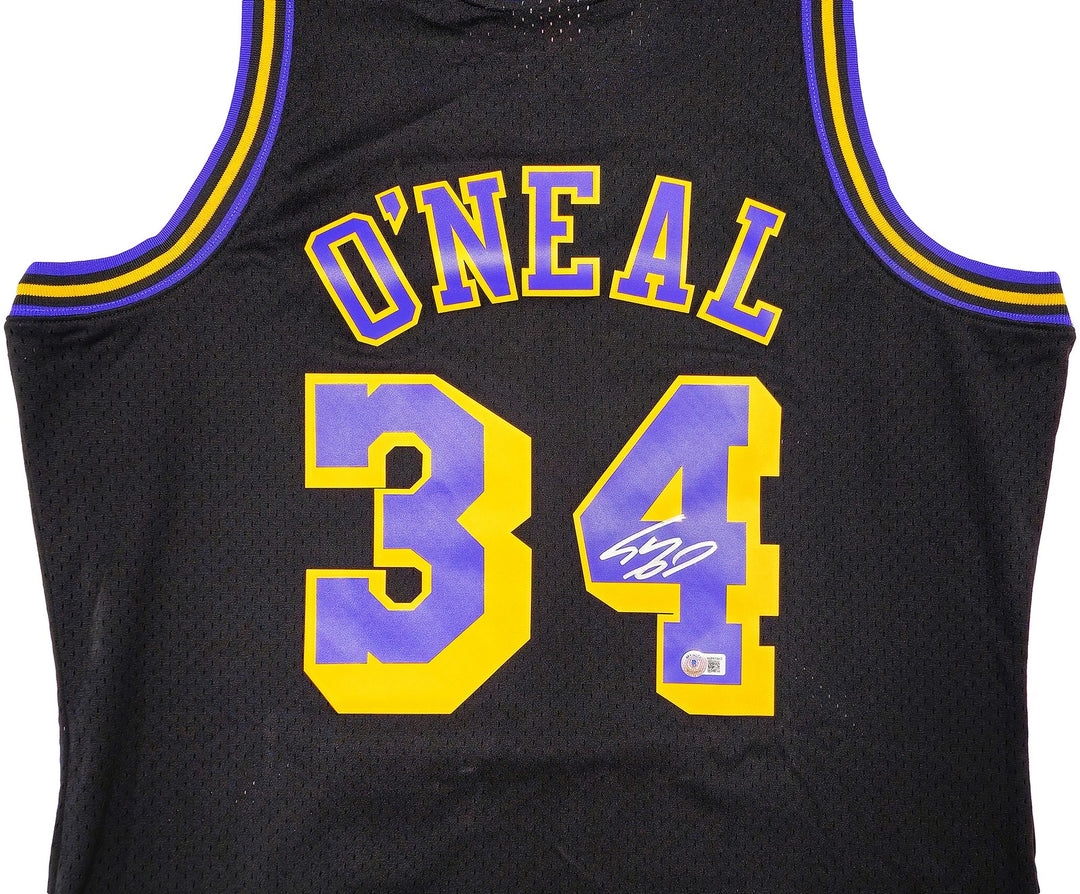 Lakers Shaquille O'Neal Auto Black Auth Mitchell Ness 1996-97 Swingman Jersey XL