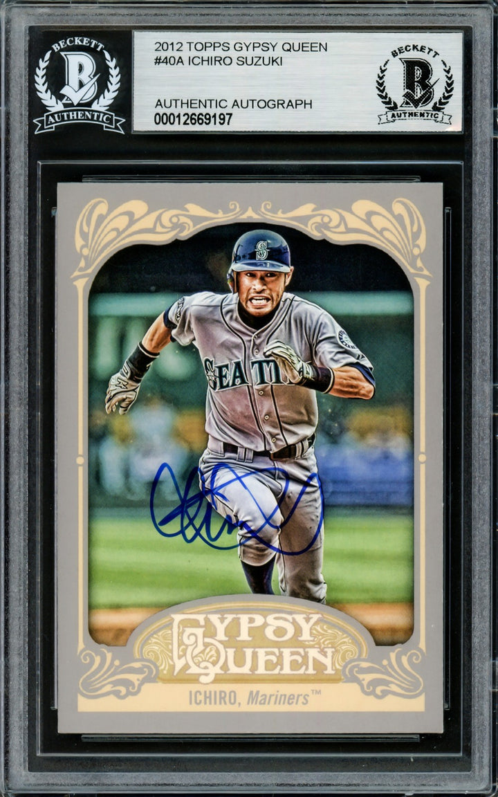 Ichiro Suzuki Signed 2012 Topps Gypsy Queen Card 40 Seattle Mariners Beckett