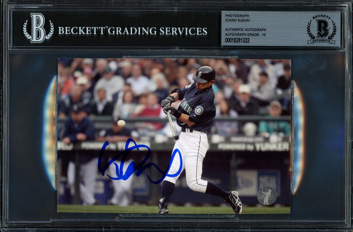 Ichiro Suzuki Signed 4x6 Photo Seattle Mariners Auto GM 10 Beckett #18281222