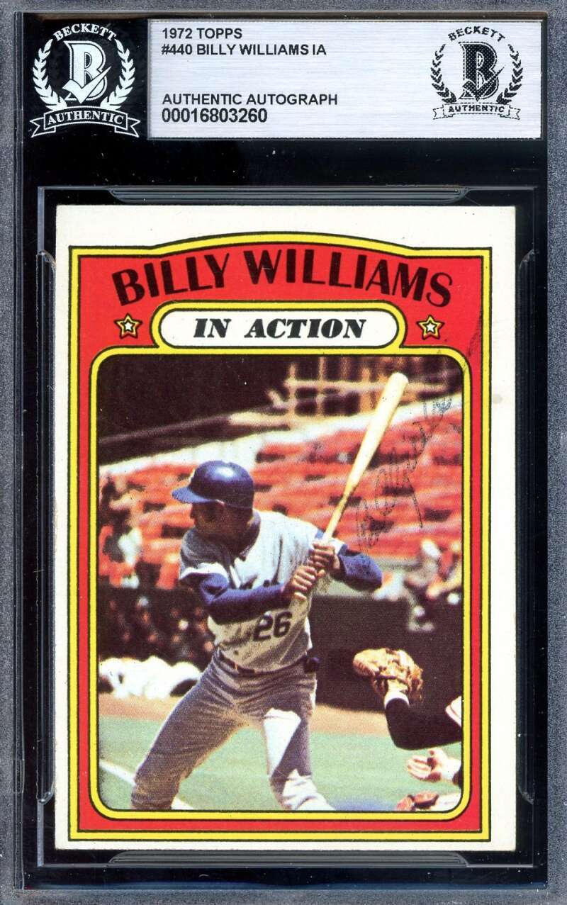 Billy Williams Beckett BAS Signed 1972 Topps In Action Autograph