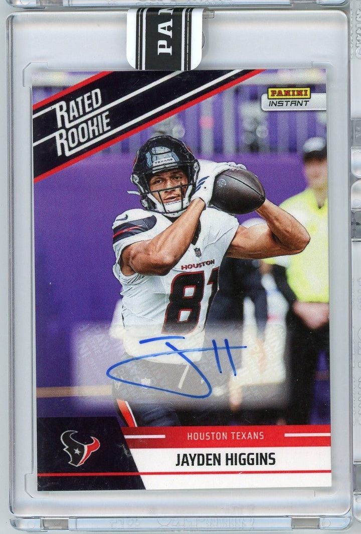 2025 Panini Instant NFL Jayden Higgins #9 Rated Retro Rookie Auto /99 Card