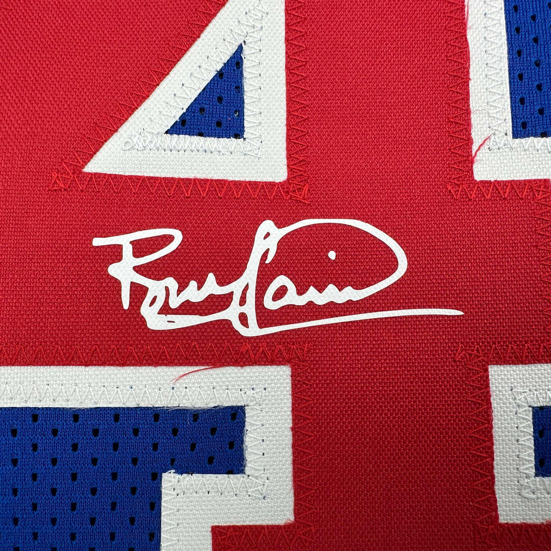 Facsimile Autographed Bill Laimbeer Detroit Blue Reprint Jersey Size Men's XL