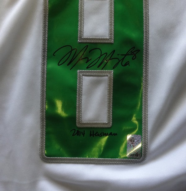 Oregon Ducks Marcus Mariota Signed White Nike Jersey Size M MM Holo