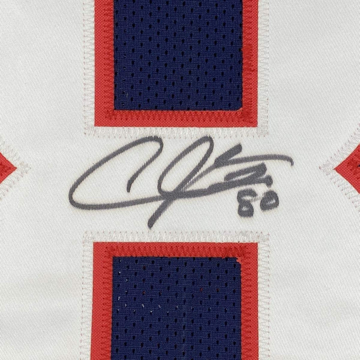 Autographed/Signed ANDRE JOHNSON Houston Blue Football Jersey JSA COA Auto
