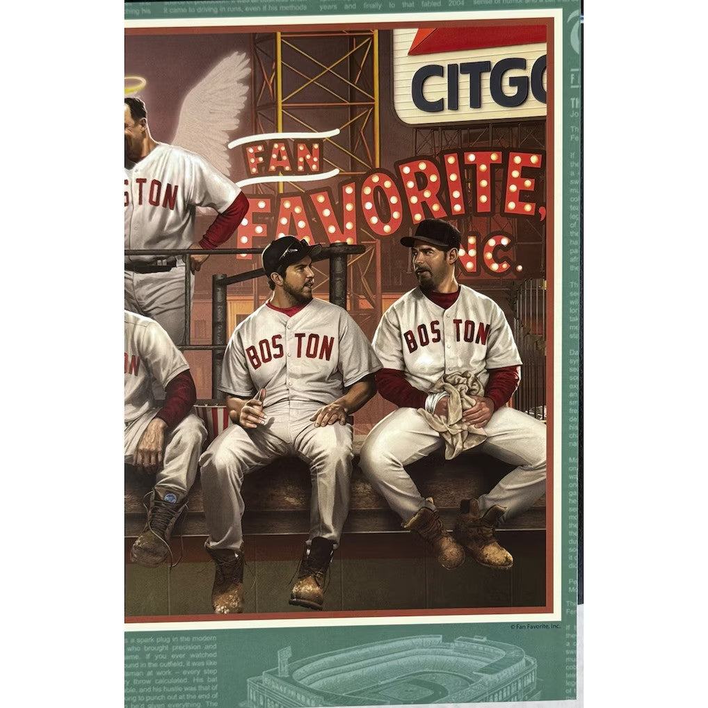 Boston Red Sox Framed Lunch Atop A Monstah 12x36 Lithograph Photo Ortiz Yaz Fisk