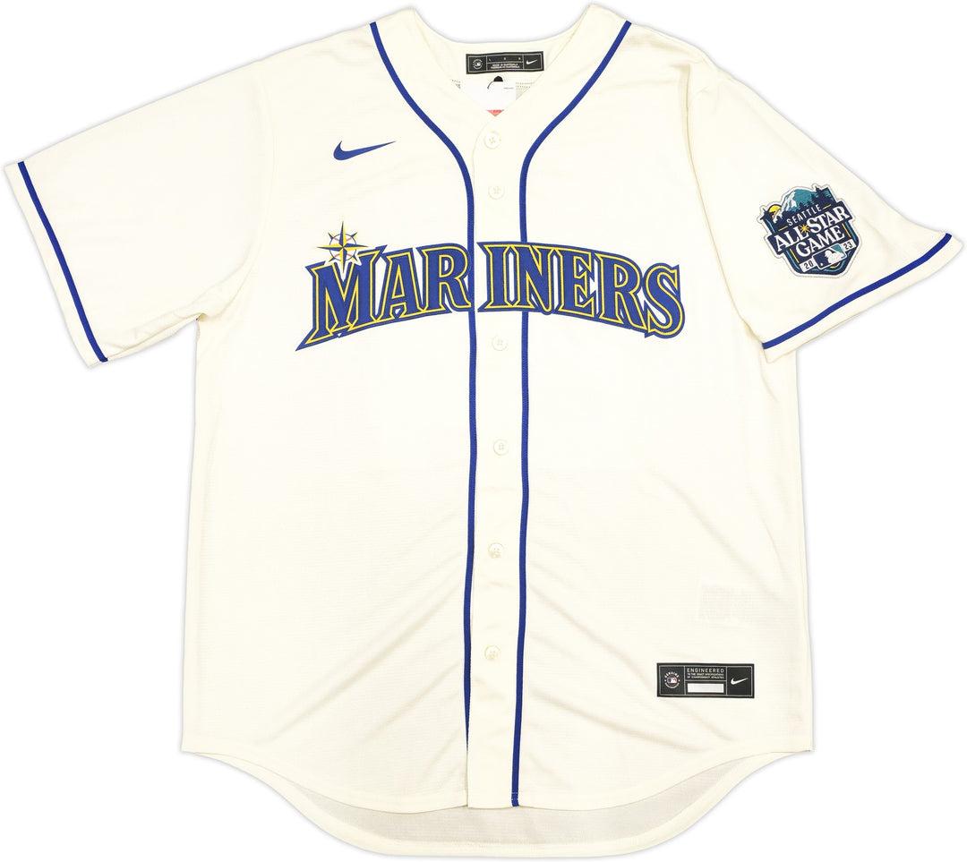 Mariners Ken Griffey Jr. Auto Cream Nike 2023 ASG Patch Jersey Sz L HOF 16 BAS