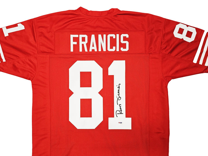 San Francisco 49ers Russ Francis Autographed Signed Red Jersey PSA/DNA