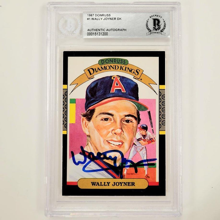 Wally Joyner auto signed 1987 Diamond Kings DK #1 RC rookie card BAS BGS Beckett