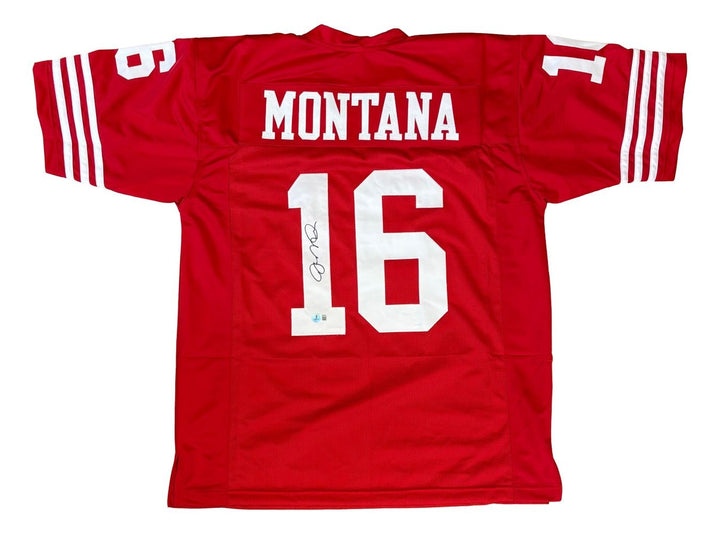 Joe Montana San Francisco Signed Red Football Jersey BAS