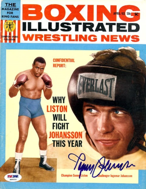 Ingemar Johansson Autographed Signed Boxing Illustrated Magazine Cover PSA/DNA