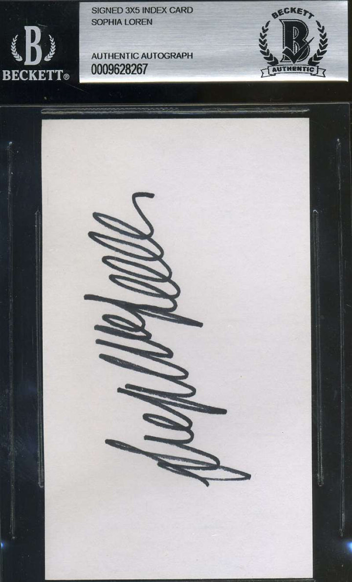 Sophia Loren Bas Beckett Authenticated Signed Postcard Autograph