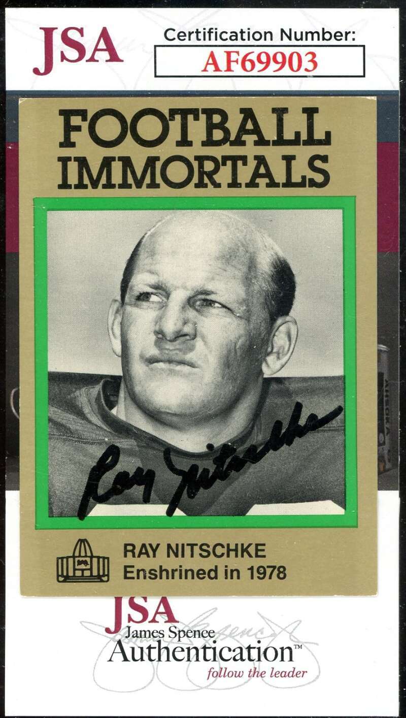 Ray Nitschke JSA Coa Signed 1985-88 Football Immortals Autograph