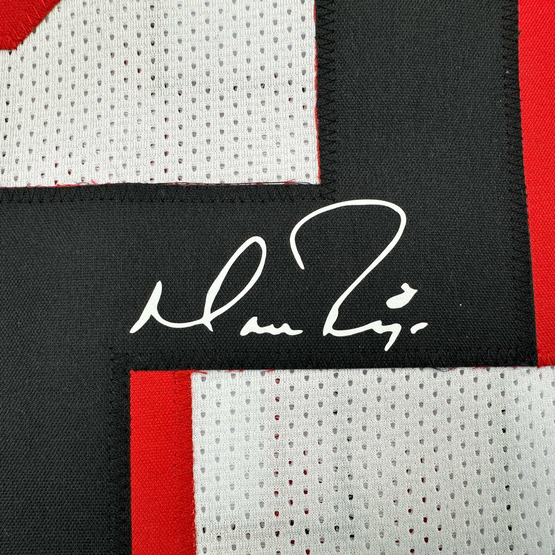 Framed Facsimile Autographed Matt Ryan 35x39 Atlanta White Reprint Jersey