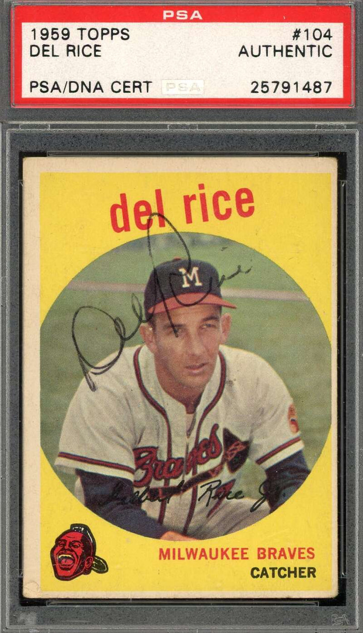 Del Rice PSA DNA Signed 1959 Topps Autograph