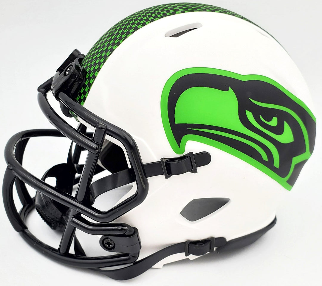 Warren Moon Auto Seahawks Lunar Eclipse White Speed Mini Helmet HOF 06 MCS Holo