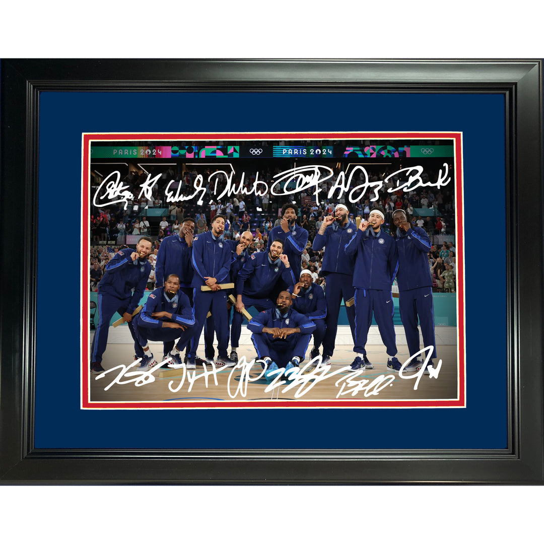 Framed 2024 Team USA United States 12x Full Team Facsimile Auto 11"x14" Photo