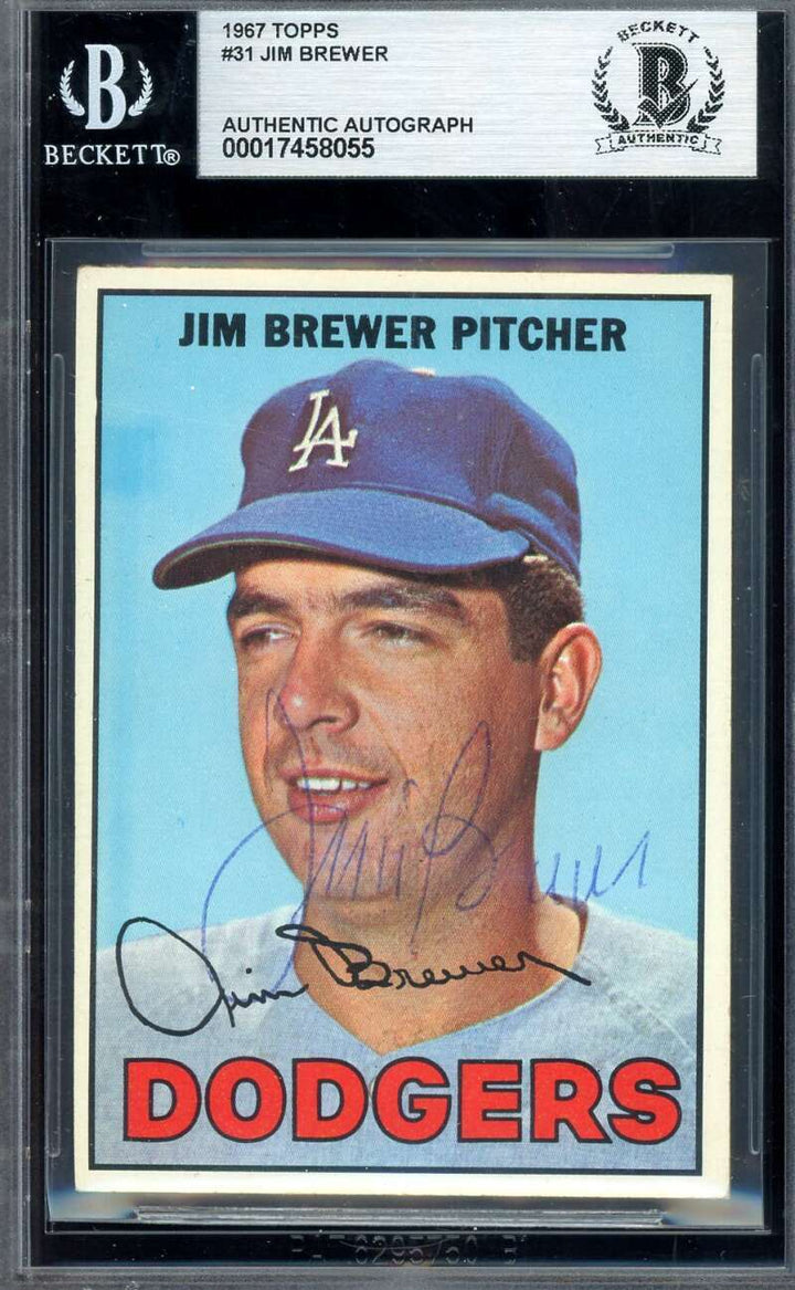 Jim Brewer Beckett BAS Signed 1967 Topps Autograph