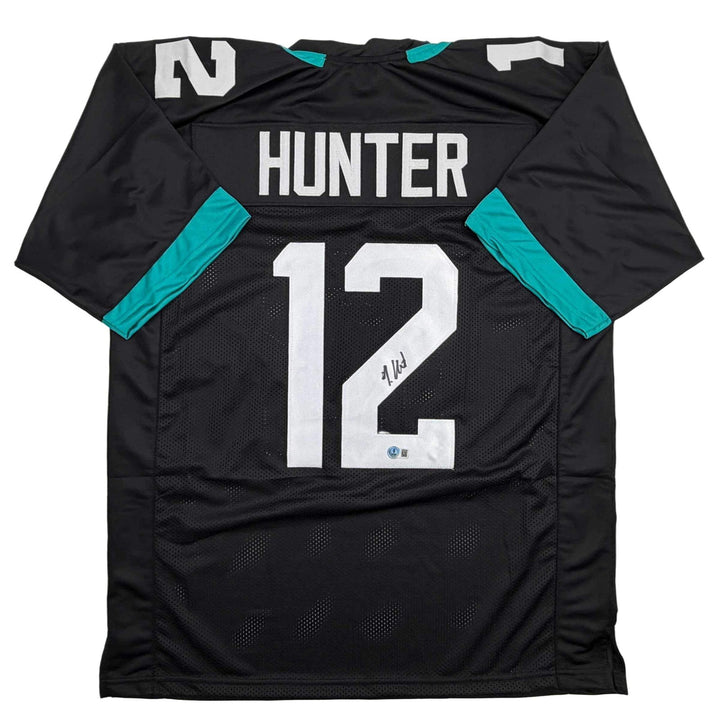 Autographed/Signed Travis Hunter Jacksonville Black Jersey Beckett BAS COA