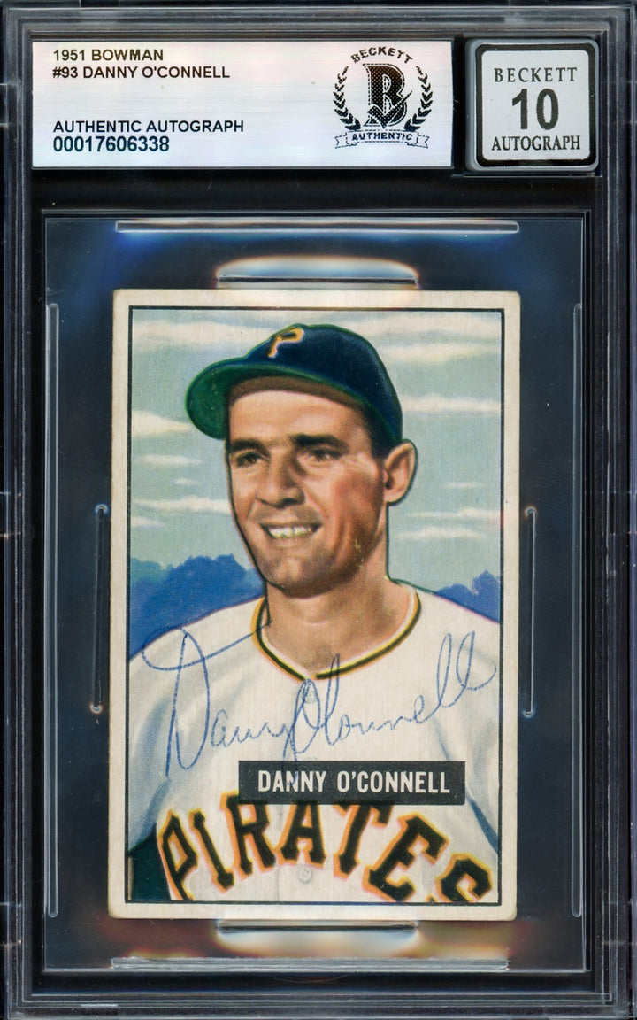 Danny O'Connell Signed 1951 Bowman RC 93 Pirates Auto GM 10 Beckett #17606338