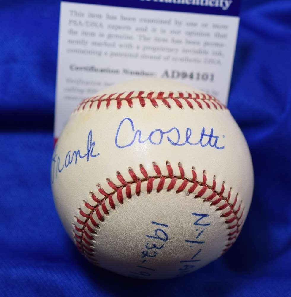 Frank Crosetti PSA DNA Autograph American League OAL Signed Baseball Yankees