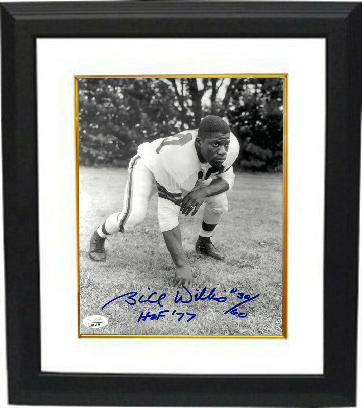 Bill Willis signed Cleveland Browns B&W 8X10 Photo Framed #30/60 HOF 77- JSA