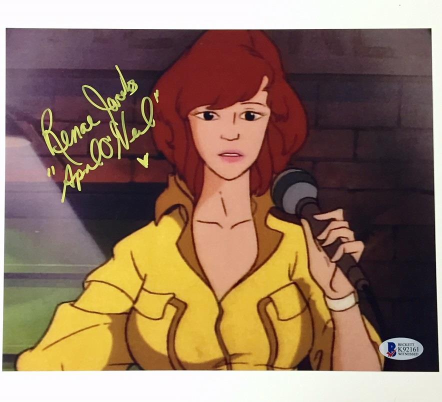 RENAE JACOBS Signed APRIL O'NEIL 8x10 Photo BAS COA Teenage Mutant Ninja Turtles