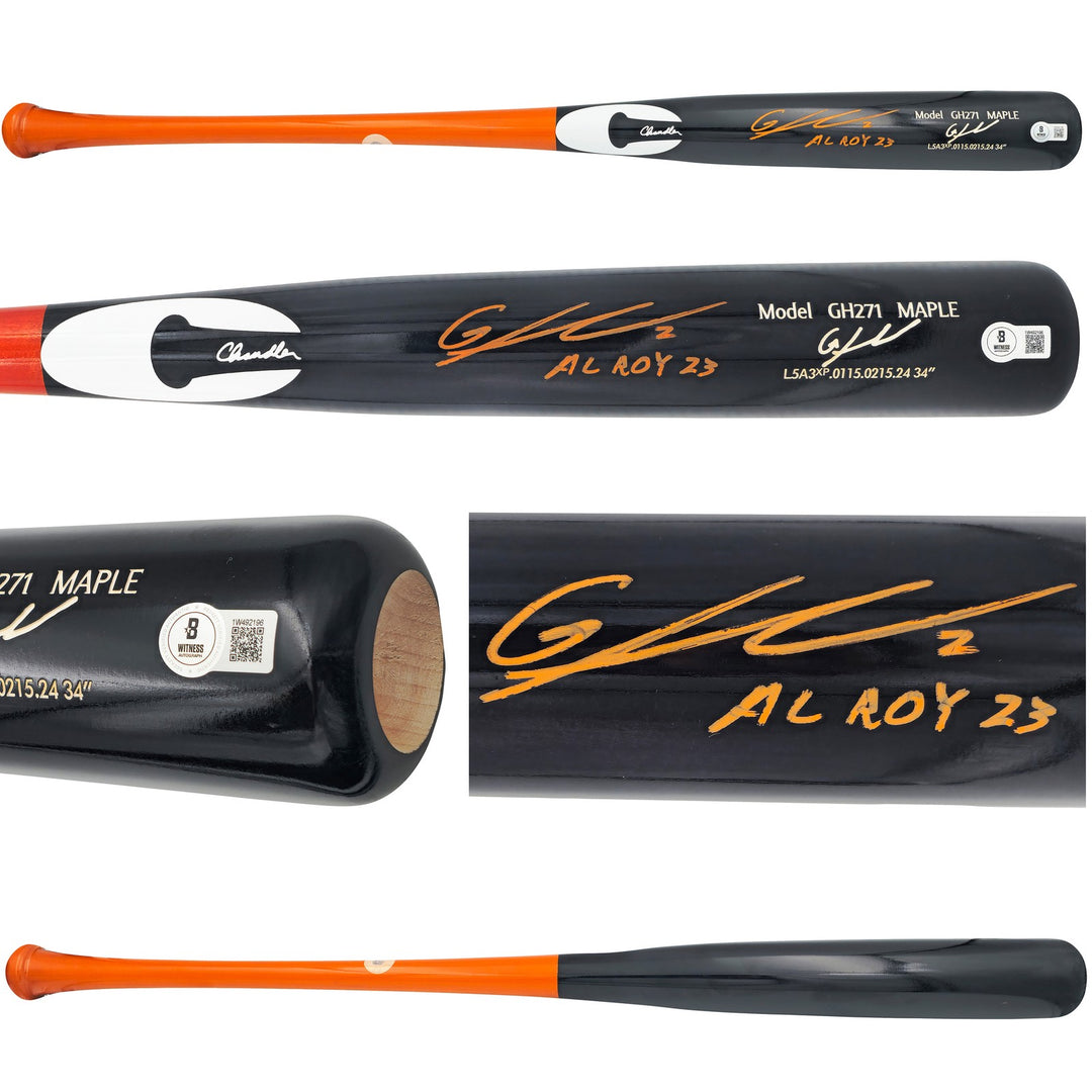 Gunnar Henderson Auto Black Chandler Player Model Bat Orioles AL ROY 23 BAS