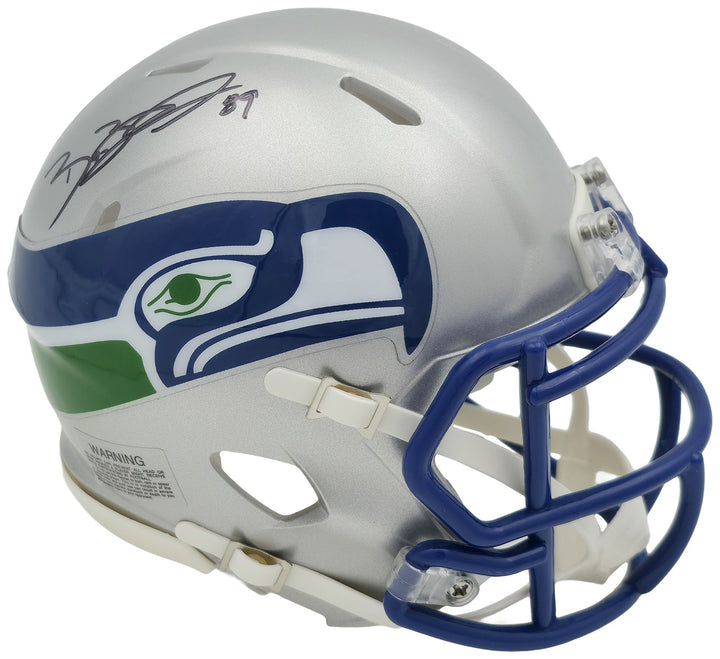 Brian Blades Signed Seahawks 1983-01 Throwback Silver Speed Mini Helmet MCS Holo