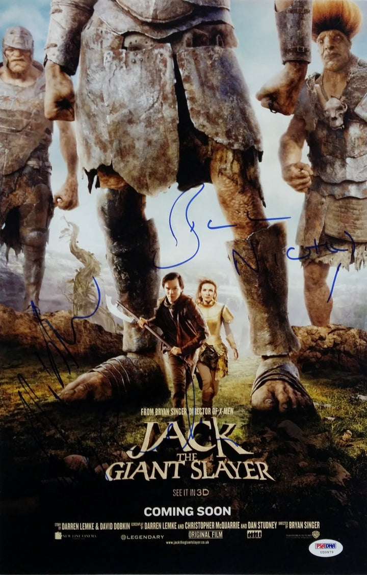 Nicholas Hoult Tomlinson Bremmer Jack The Giant Slayer Signed 12X18 Photo PSA