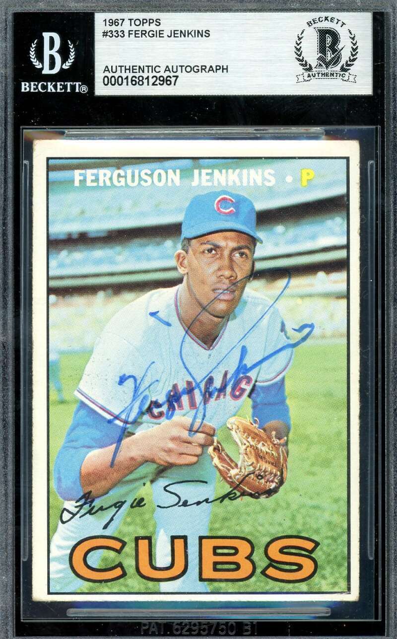Fergie Jenkins Beckett BAS Signed 1967 Topps Autograph