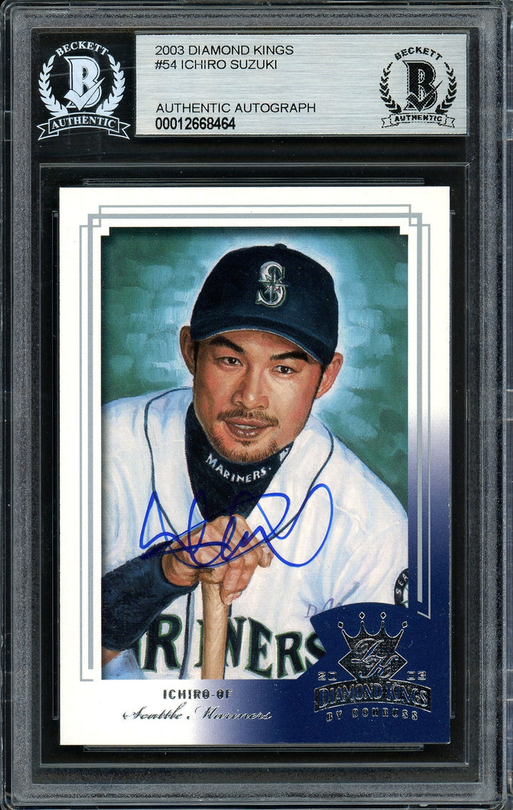 Ichiro Suzuki Signed 2003 Donruss Diamond Kings Card 54 Seattle Mariners Beckett
