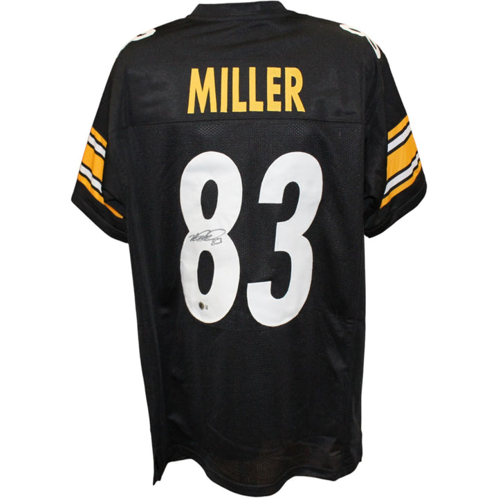 Heath Miller Autographed Pro Style Size XL Black Jersey Beckett Witness 54627