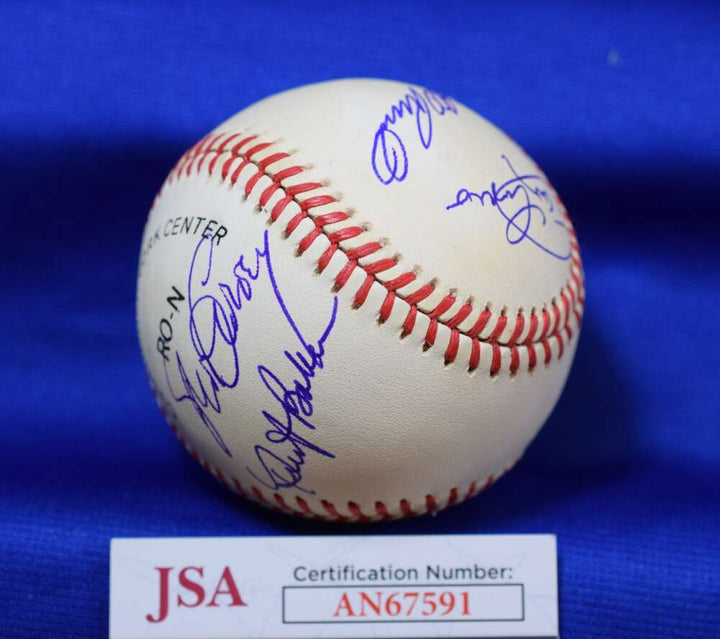 Garvey Baker Cey Smith Lopes Russell Yeager JSA Signed NL Baseball Dodgers 4