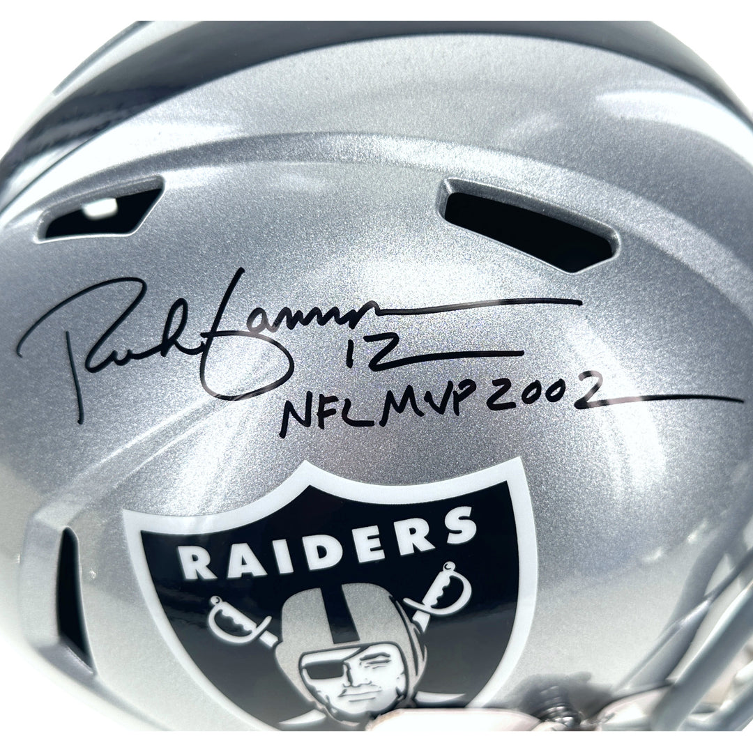 Rich Gannon Signed Las Vegas Raiders Full Size Replica Helmet IGM Beckett Oak