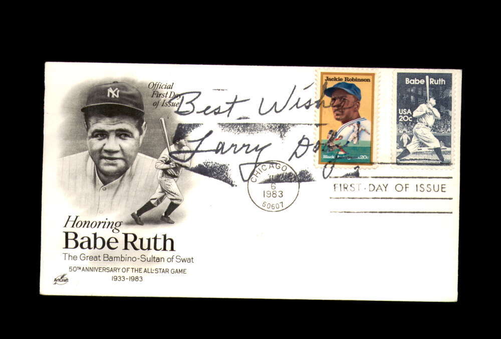 Larry Doby PSA DNA Signed FDC 1983 First Day Cover Cache Babe Ruth Jackie Robins