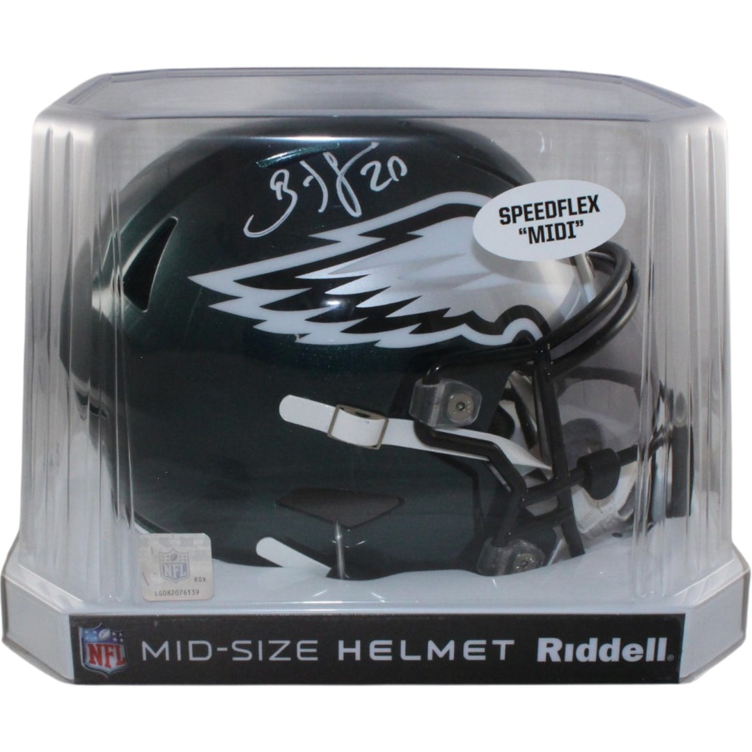 Brian Dawkins Autographed Philadelphia Eagles Mid-Size Midi Helmet Beckett 55631