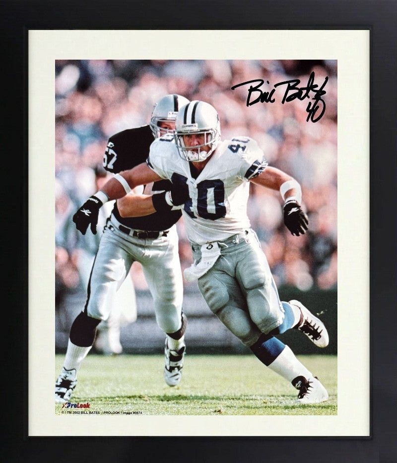 Bill Bates signed Dallas Cowboys NFL Licensed 8x10 Photo Custom Framed #40 - COA
