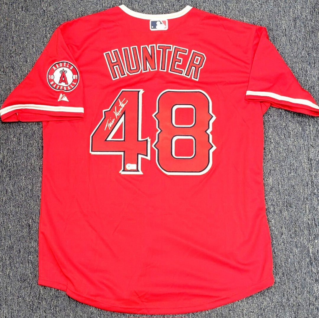 Torii Hunter signed Los Angeles Angels Jersey autograph ~ Beckett BAS Witness